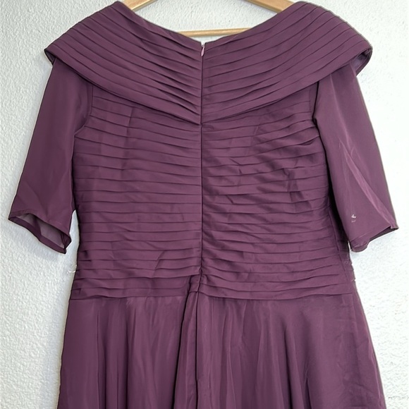 Stacees Formal Evening V Neck Midi Dress Womens Mother of The Bride - Picture 7 of 11